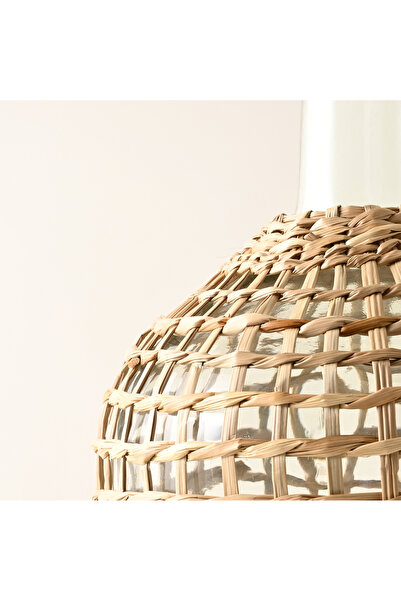 homez glass vase with woven grass cover30*18.5*18.5cm