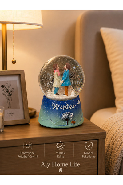 ALY home life Dekoratif Işıklı Kar Küresi 8 cm