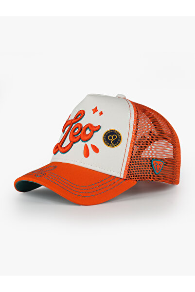 RustandRich Women Men Orange Trucker Hat Zodiac Collection Leo