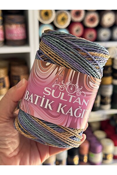 Sultan Batik Kağıt Örgü İpi Lila Yeşil 200 gr