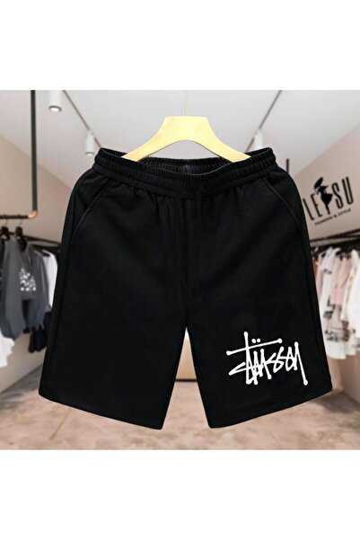 COZYWEAR Black Printed Cotton Shorts