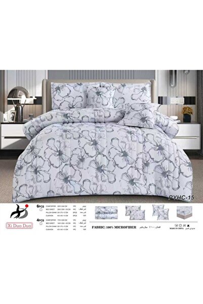 Xido Summer Microfiber Cooling Plaid Quilt Double 6-Piece Set - Soft Microfib...