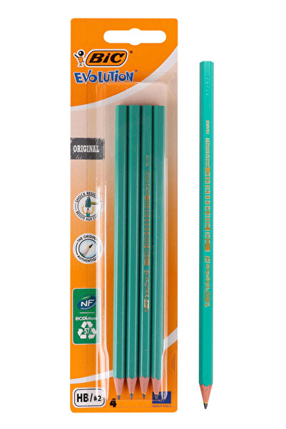 Bic μολύβι γραφίτη 2168902762 Evolution, εξάγωνο, HB, πράσινο, 4τμχ