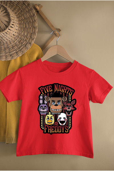 MAGORS Fnaf Printed Circular Neck Cotton Short Sleeve Children's T-Shirt