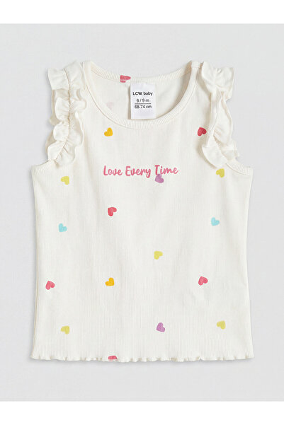 LC Waikiki Printed Heart Patterned Girl's Set