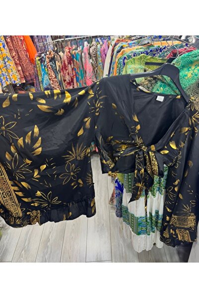 laviyonsa Etnik desen Otantik ithal ipek Bolero-kruvaze büstiyer STD34-46