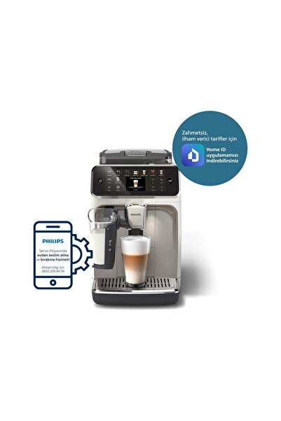 Philips 5500 Serisi Tam Otomatik Espresso Makinesi, EP5543/90, Beyaz, Gri