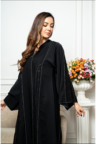 WE Abaya with Second Abaya Free of Charge, Black Abaya with Elegant Embroider...