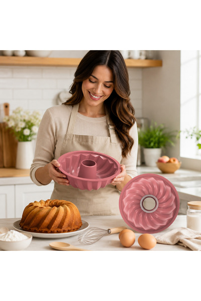 ZİVORA Silicone Cake Mold Spiral Bundt Cake Pan Flexible Non-Stick Easy Release