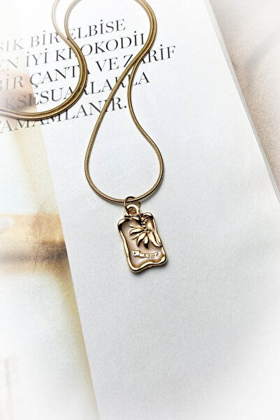 Nazellaa Steel Thin Chain Gold Color Vincent Geometric Steel Necklace