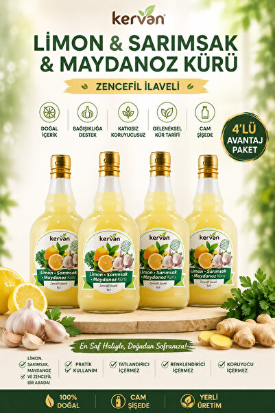 Emr Kervan Herbs Garden Limon Sarımsak Maydanoz Kürü Zencefil İlaveli 1 L Cam...