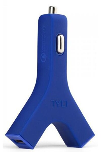 TYLT Y-Charge Car Charger, 2x USB, Quick Charge, Blue