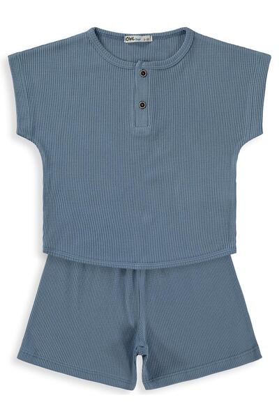 Civil Boys Waffle 2-5 Years Old Set - Blue