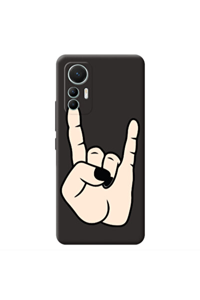 Other Xiaomi Mi 12 Lite Rock Black Colored Silicone TPU Θήκη