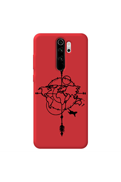 Other Xiaomi Redmi Note 8 Pro Old Map Red Colored Silicone TPU Θήκη
