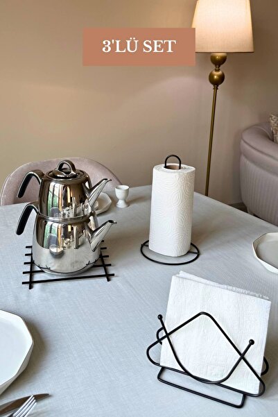 Edora Home Set of 3 Black Triangle Napkin Holders, Vertical Paper Towel Holde...