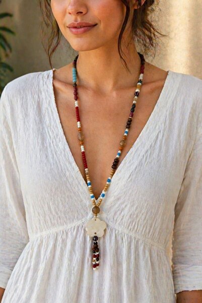 yb yağmur butik Wooden Bead Necklace