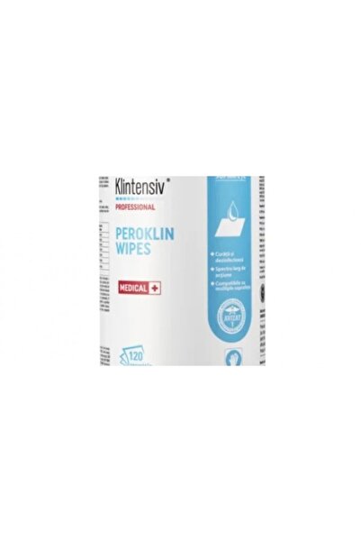 KLINTENSIV Șervețele umede dezinfectante PEROKLIN pentru suprafețe, TUB 120 buc.