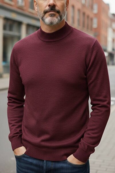 GİYU SHOP Men's Non-Pilling Half-Throat Knitwear Sweater Half Fisherman Knitw...