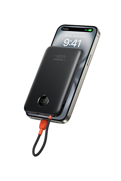 Veger W1189-K1C 10,000mAh Εξαιρετικά λεπτό Power Bank με ενσωματωμένο καλώδιο...