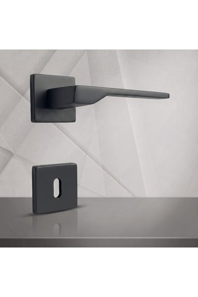 almital mobilya aksesuarları furniture accessories Stilo Anthracite Square Badge Door Handle Luxury Room Door Handle