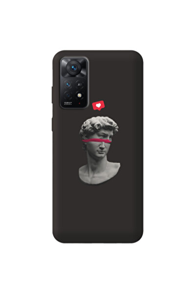 Other Xiaomi Redmi Note 11 4G Half statue Black Colored Silicone TPU Θήκη