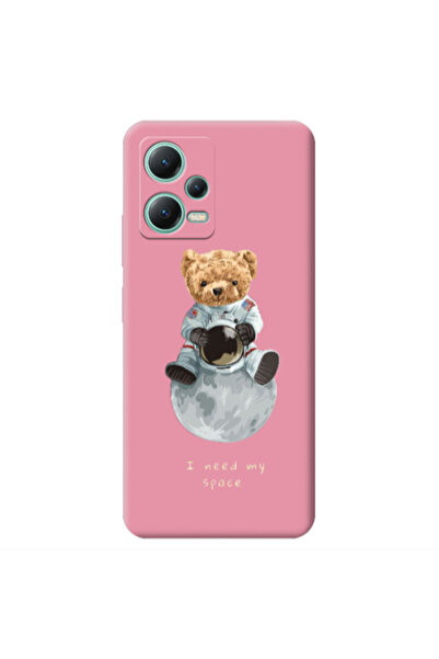 Other Xiaomi Redmi Note 12 Pro 5G Bear in space Pink Colored Silicone TPU Θήκη