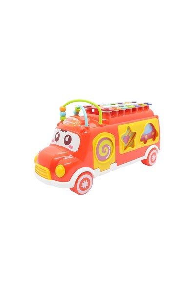 Leno لعبة حافلة موسيقية متعددة الوظائف للأطفال مع إكسيليفون، وفرجار لفرز الأش...