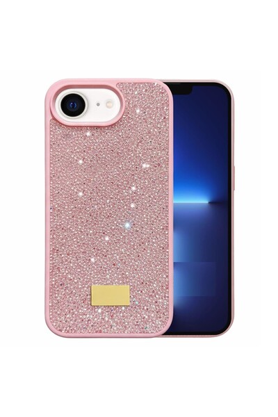 Pilanix Apple İphone 17E Kılıf Silikon Kenarlı Taşlı Parlak Lux Diamond Kapak