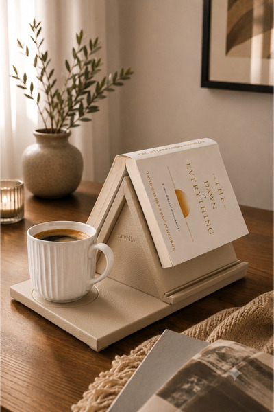 Arvella Studio حامل كتب مزخرف - حامل كتب للقراءة وحامل كتب مع قاعدة على شكل ك...