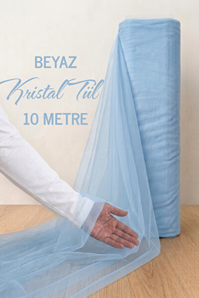 AZRA KINA Bebe Mavisi Süsleme Tülü, 10 METRE Nişan Tülü Bohça Tülü, Gelin Dam...