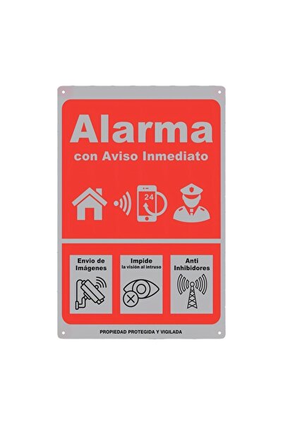 Choice 20x30cm 01 Instant Alert Alarm Sign - Iron Wall Decor, , Red with Whit...
