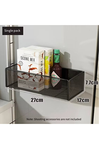 Choice Black L Magnetic Rack Fridge Grid Organizer Shelf Wall Refrigerator St...
