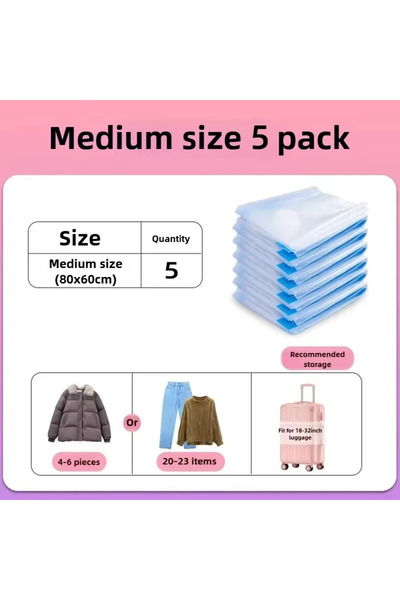 Choice17 no pump 5pcs - 60x80cm 1-5pcs Vacuum Storage Bag Set with Pump Leakp...