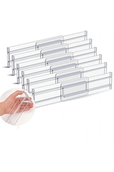 Choice1 6pcs 1/4/6pack Drawer Dividers Organizers Adjustable Plastic Drawers ...