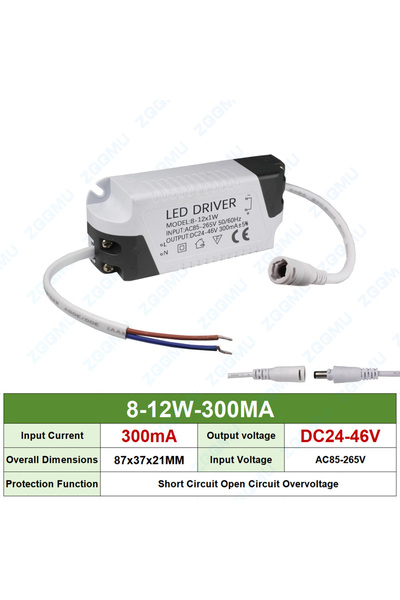 Choice12 1PCS DC head 8-12W 300MA LED Driver 8-12W 12-18W 18-24W 25-36W 50W C...