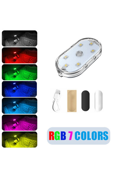 Choice RGB-7 Colors Clear LED Ambient Night Light USB Rechargeable Cabinet Li...
