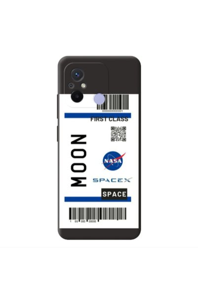 Other Xiaomi Redmi 12C Moon spacex Black Colored Silicone TPU Θήκη
