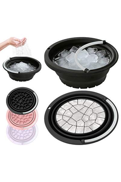 Generic Foldable Silicone Ice Face Bowl with Lid & Nose Clip, Portable Facial...
