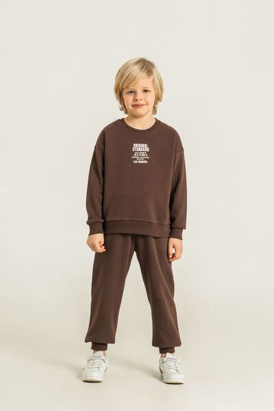 Rolypoly Boy's Los Angeles Brown Tracksuit Set Rp3879-C-V2