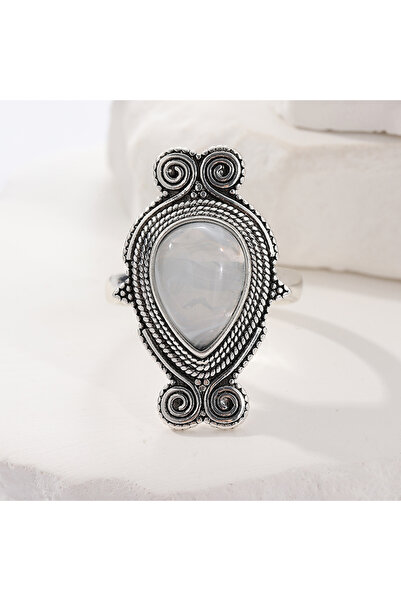 Choice3 10 Silver Plated B161 Bohemian Style Vinatge Inlaid Eye Shaped Synthe...