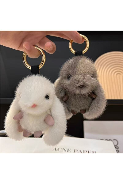choice2 10 cm AC 1PCS/2PCS Cute Rabbit Decorations Fluffy Fur Fluffy Rabbit D...