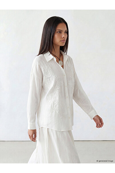 LC Waikiki Nevavm Bead Embroidered Women's Shirt Tunic with a Difference