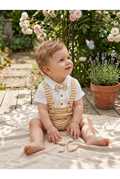 INFANT Σετ μπλούζας και ολόσωμης φόρμας με τιράντες από την Murat Baby