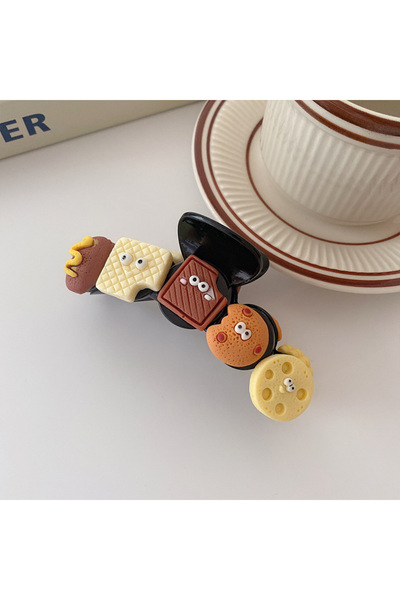choice2 3 Biscuit New Cute Cartoon Biscuits Hair Claw Bow For Women Girls Cre...