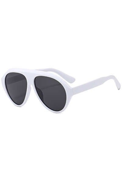 Choice3 white Vintage Oversized Flat Top Oval Sunglasses Women Brand Designer...