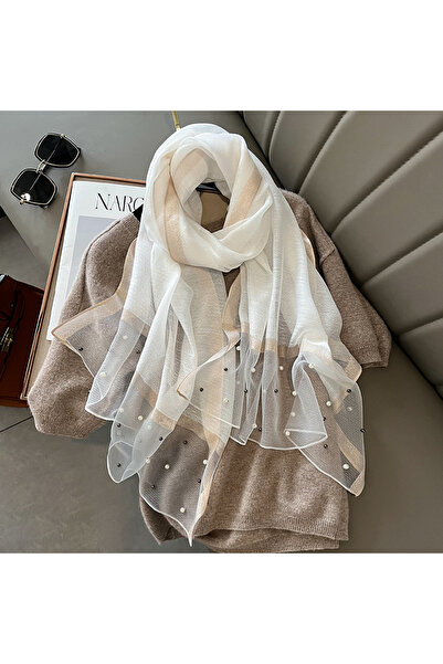 Choice10 JP062-01 2024 وشاح نسائي فاخر من ماركة عالمية، شال حريري كتان سادة أ...