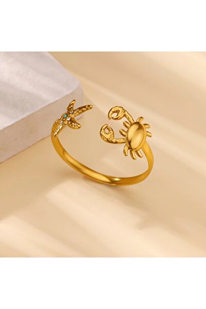 Choice1 2 Cubic Zirconia Starfish Cuff Bracelets for Women Gold Color Stainle...