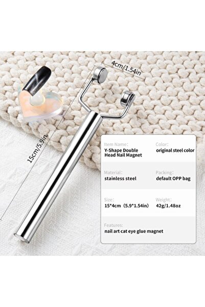 Choice Silver Y-Shaped Nail Magnetic Stick Cat Eye Nail Art Tools UV Gel Poli...