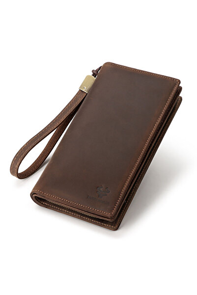 Choice coffee HUMERPAUL Full Grain Leather Wallet for Men Long Clutch with Ce...